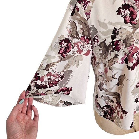 Wilfred Aritzia Off White Red Pink Floral Blouse Sz S - Picture 4 of 8